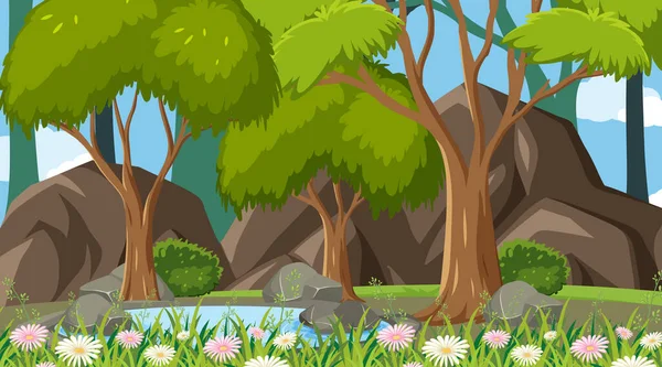 Ilustración Paisaje Forestal Vacío — Vector de stock