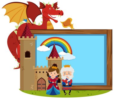 Kral ve kraliçeyle ejderha, Sancak Şablonu 'nda.