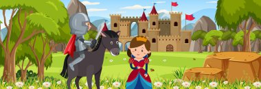 Güzel kraliçe çizimi ile mutlu krallıklar