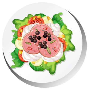 Sağlıklı kahvaltı tabağı izole edilmiş.