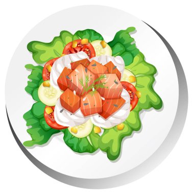 Sağlıklı kahvaltı tabağı izole edilmiş.