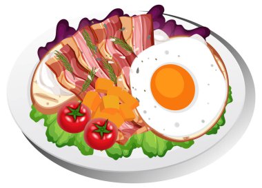 Sağlıklı kahvaltı tabağı izole edilmiş.