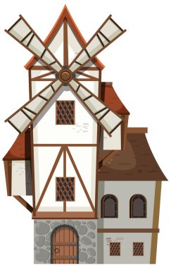 Yel değirmeni beyaz arkaplan resimlerinde izole edildi