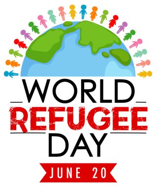 Dünya Mülteciler Günü afişi, dünyanın dört bir yanındaki insanların resimleriyle dolu.