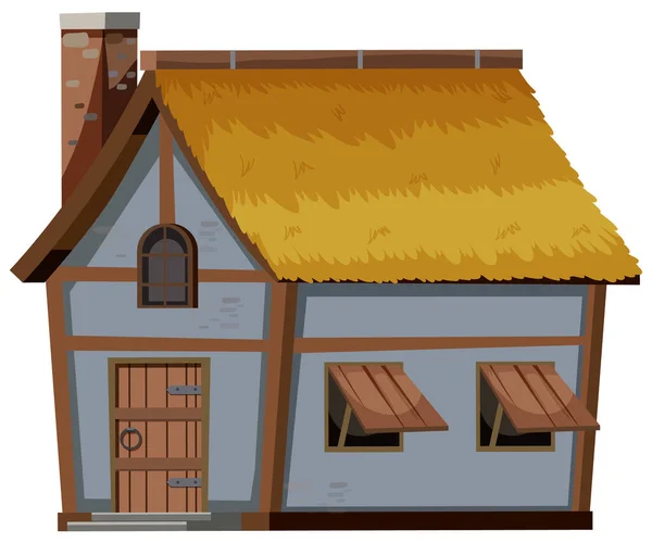 Isolierte Haus Auf Weißem Hintergrund Illustration — Stockvektor