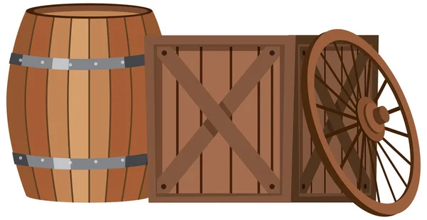 Cajón Madera Caja Madera Ilustración — Vector de stock