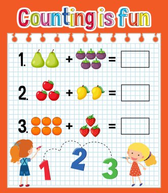 Matematik sayısı çalışma tablosu illüstrasyonu