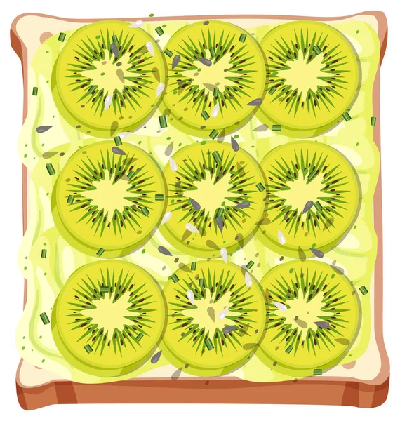 Vista Superior Del Pan Con Ilustración Cobertura Frutas — Vector de stock