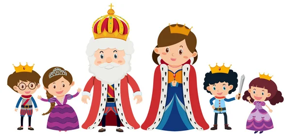 Illustration Personnage Dessin Animé Famille Royale — Image vectorielle