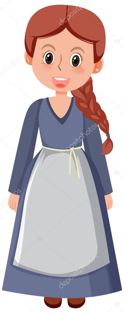 Female medieval historical cartoon characters illustration