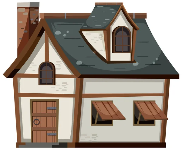 Geïsoleerd Huis Witte Achtergrond Illustratie — Stockvector