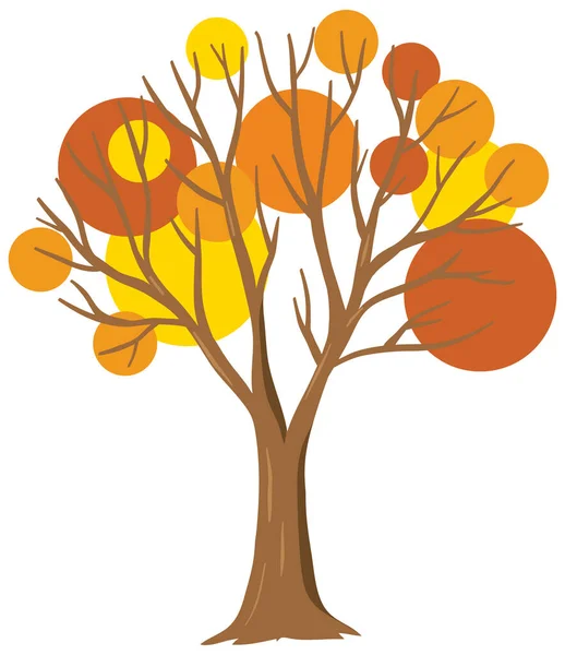 Einfacher Baum Herbst Auf Weißem Hintergrund Illustration — Stockvektor