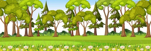 Gündüz vakti Doğa Parkı Yatay Sahne İllüstrasyonu