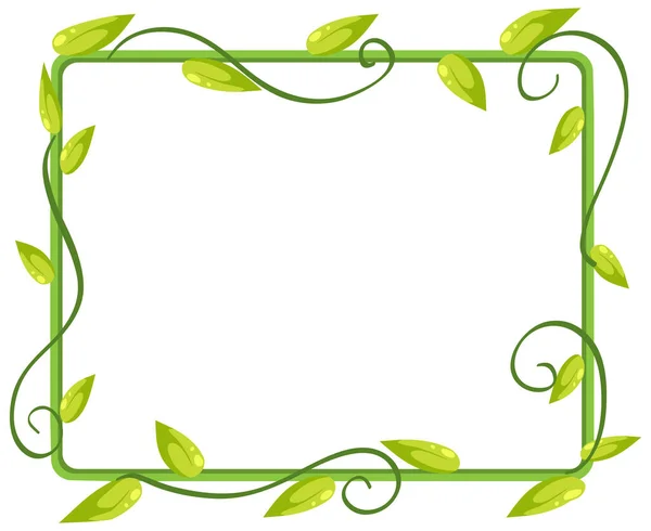 Eenvoudige Planten Bladeren Frame Banner Illustratie — Stockvector