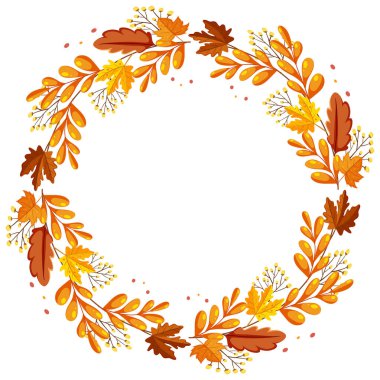 Basit bitkiler ve yapraklar çerçeve illüstrasyonu