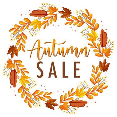 Sonbahar indirimi illüstrasyon şablonu