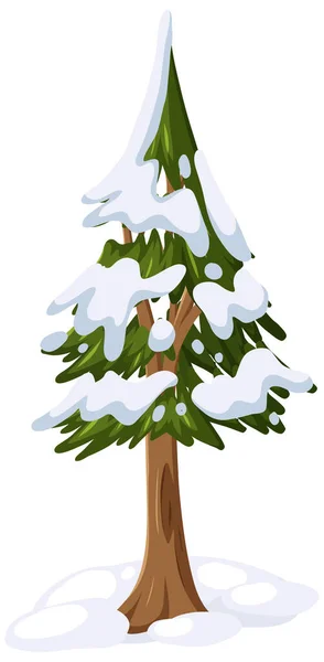 Дерево Покрытое Снегом — стоковый вектор