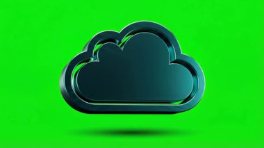 Bir bulut hesaplama simgesinin dinamik animasyonu, dijital teknoloji, veri depolama ve ağ kavramlarını göstermek için idealdir.