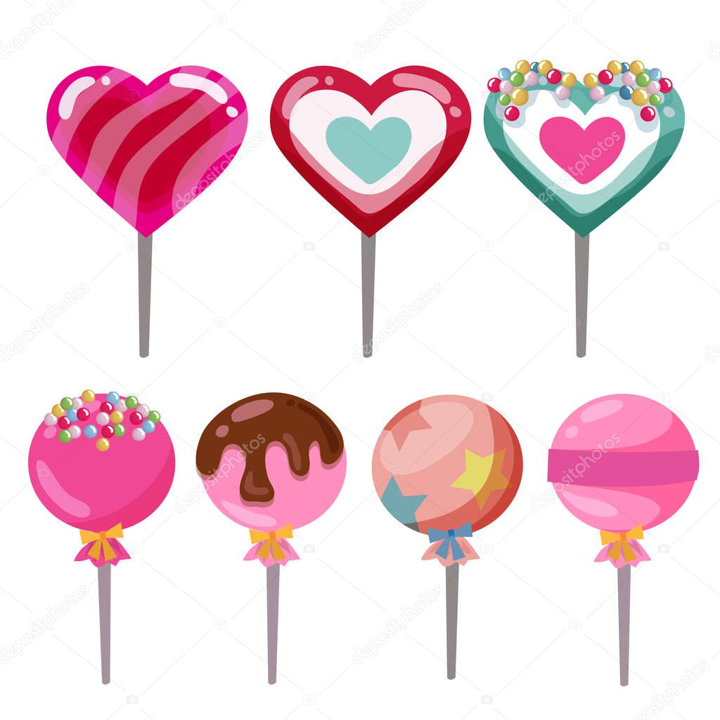 valentine candy lollipop set