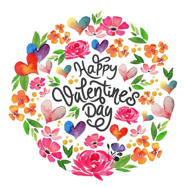 Aquarel Gelukkige Valentijnskaart — Stockvector
