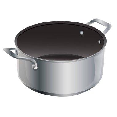 non stick pot realistic style vector vector illustration