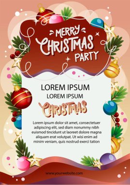 Renkli mutlu noel partisi poster şablonu