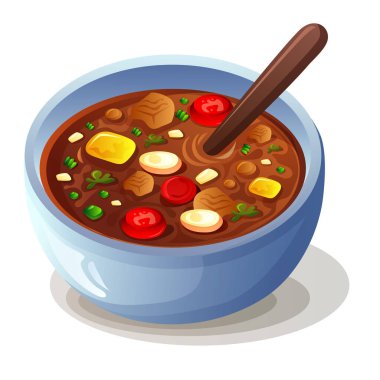 Et suyu sebze çorbası çorbası.