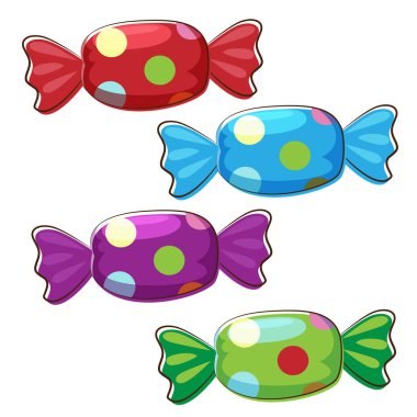 Şekerleme renkli el çizimi karalama kalemi tarzı