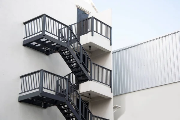 Fire escape for safety of the building. Security protection when fire alarm. outdoor stair for emergency exit.