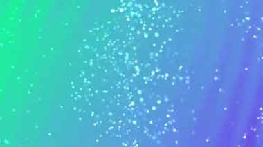 Soyut Dönen Parçacıklar, Soyut animasyon arka plan canlı yeşil ve mavi bir gradyan üzerinde parlayan bokeh ışıkları, Stock telif hakkı olmayan video.