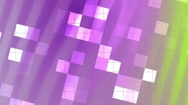 Twirls Blink Square soyut animasyon arkaplanı, canlı mor ve yeşil renkli geometrik şekiller, Video Stok telif hakkı.