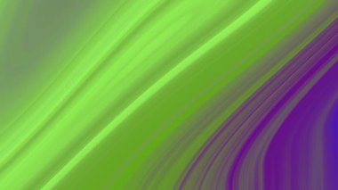 Soyut Twirl, soyut yeşil ve mor sıvı çizgileri ekran boyunca çaprazlamasına akıyor, Video Stok kraliyet ailesi..