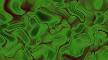 Soyut Plastik, Animasyon Yeşil Akışkan Yüzey Akış Hareketi ve Koyu Kırmızı Damarlar Arkaplan, serbest kraliyet stoku.