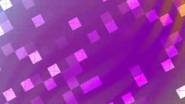Twirls Blink Square, Moving Squares ve Grid Line for Visuals ile Soyut Mor Pikselli Arkaplan, Stock telif hakkı olmayan video.