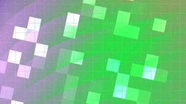 Twirls Blink Square, soyut geometrik arkaplan animasyonu renkli kareler ve ızgara örtülü, döngüye açık, telif hakkı olmayan hisse senedi.