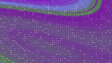 Twirl Blink Dot soyut dijital animasyon, girdap şeklinde mor ve yeşil sıvı, nokta desenli arkaplan, Video Stok telif hakkı.