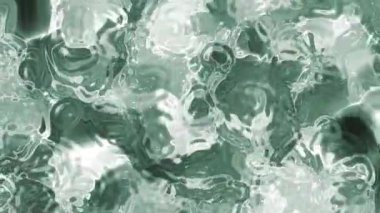 Soyut Plastik Su B, parlak yüzeyi olan soyut yeşil sıvı madde ve dalgalı hareket arkaplanı, Video Stoku krallığı.