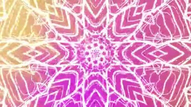 Soyut Dönen Kaleydoskop A, Soyut neon mandala animasyonu, canlı bir gradyan arkaplan, bir kaleydoskop yaratma, borsa telif hakkı olmayan video.