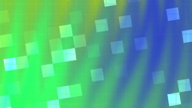 Twirls Blink Square soyutlamaları, renkli karelerin soyut dijital animasyonu canlı bir gradyan arkaplan boyunca hareket ediyor, Video Stok telif hakkı.