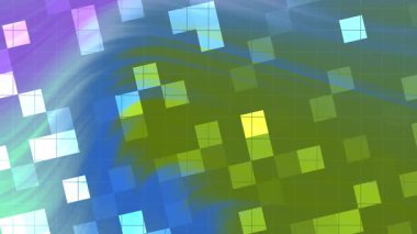 Twirl Blink Square soyut arkaplan, renkli kareler ve ızgara ile soyut arkaplan, modern dijital hareket tasarım ögesi, Video Stoku telif hakkı.