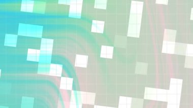 Twirl Blink Square, soyut geometrik arkaplan animasyonu parlak renklerle ve hareketli beyaz kare şekilleriyle, Video Stok telif hakkı.