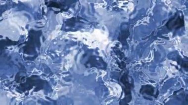Soyut Plastik Su, Dalgalanmalar ve Işık Yansımaları ile Soyut Mavi Su Yüzeyi, Kusursuz Döngü, Borsada Beleş Video.