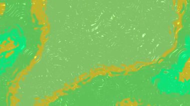 Özet, soyut yeşil ve sarı sıvı akışı dalgalı yüzeyi ve dalgalanma etkisi animasyonu, Video Stoku krallığı.