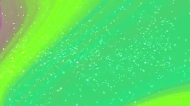 Soyut Dönen Parçacıklar, parlak parçacıklar ve canlı renk eğimleriyle soyut akan yeşil arkaplan, Stock telif hakkı olmayan video.