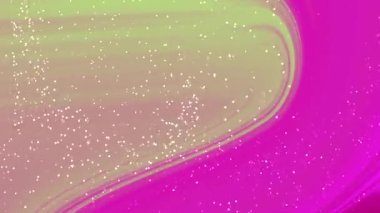 Soyut Dönen Parçacıklar, soyut pembe ve yeşil arka plan, modern görseller için ışıl ışıl parçacıklar, telif hakkı olmayan stoklar.