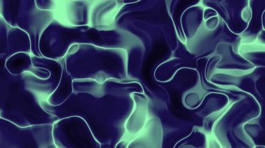 Soyut plastik, soyut akışkan enerji dalgaları canlı yeşil bir parıltı ve büyüleyici bir koyu mavi arka plan, telif hakkı olmayan stoklar..