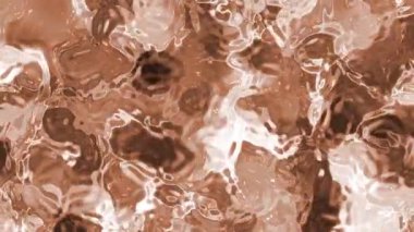 Soyut Plastik Su, parlak kahverengi renkli soyut sıvı akış animasyonu ve yansıtıcı yüzey efekti, Video Stoku krallığı.