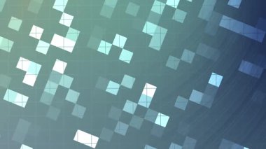 Twirls Blink Square soyutlamaları, soyut animasyon arkaplanı, kareler mavi yüzey boyunca hareket ediyor, telif hakkı serbest..