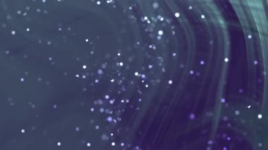 Twirl Partikülleri soyutlar, parlayan bokeh parçacıkları ve koyu mavi renkli akış çizgileri ile soyut hareketli arkaplan, Video Stoku telif hakkı.
