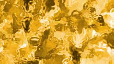 Soyut Plastik Su B, dinamik soyut altın sıvı yüzey, parlak yansımaları ile ilgi çekici bir görsel, hisse senedi serbest video yaratıyor..